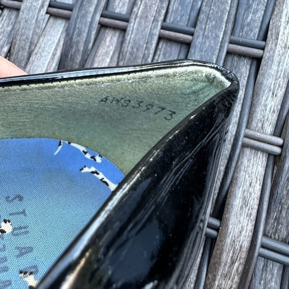 Stuart WEITZMAN Black Patent Leather Peep Toe Wedges - Picture 15 of 16